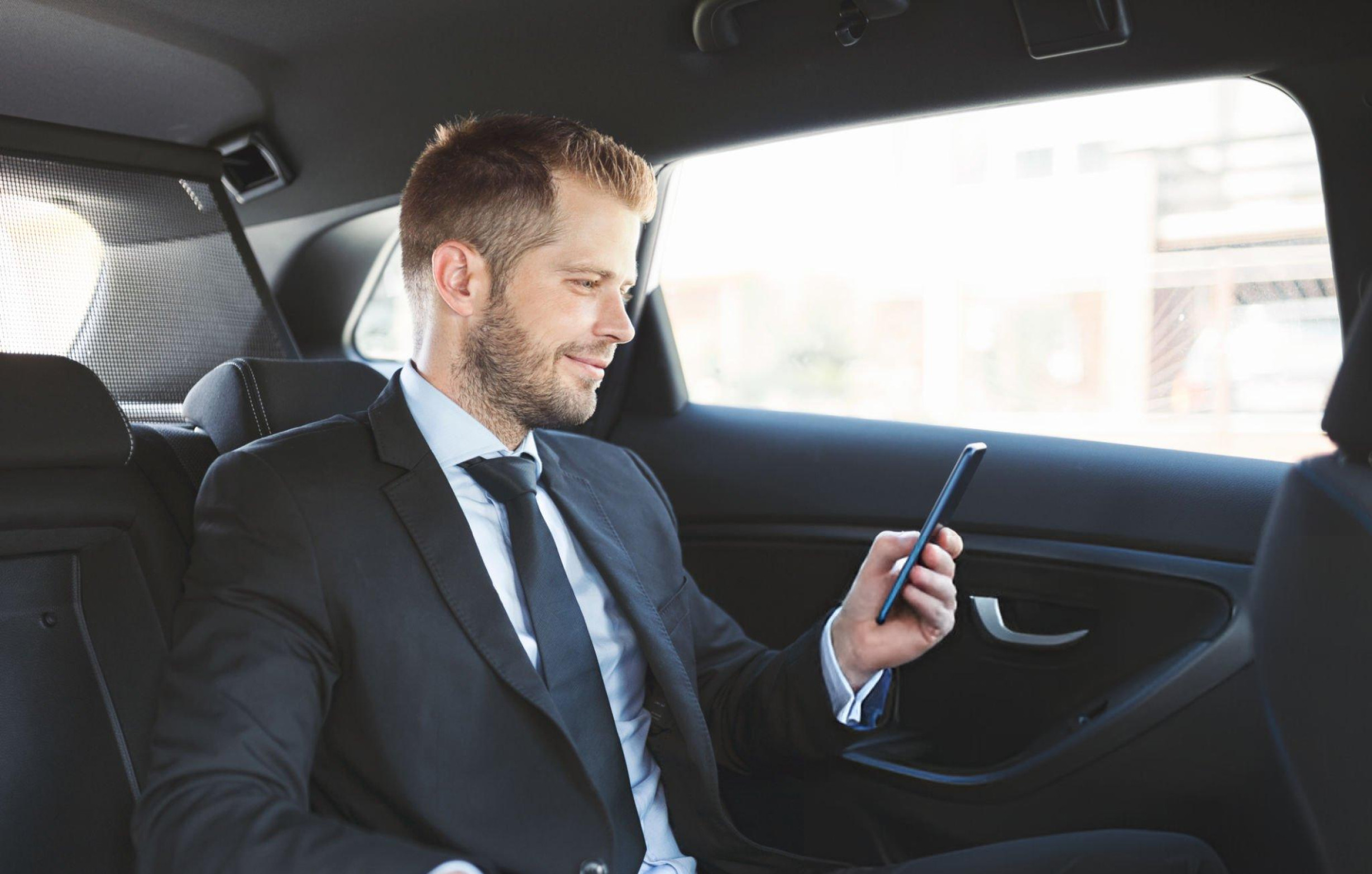 Interior of a corporate chauffeur hire Dublin vehicle