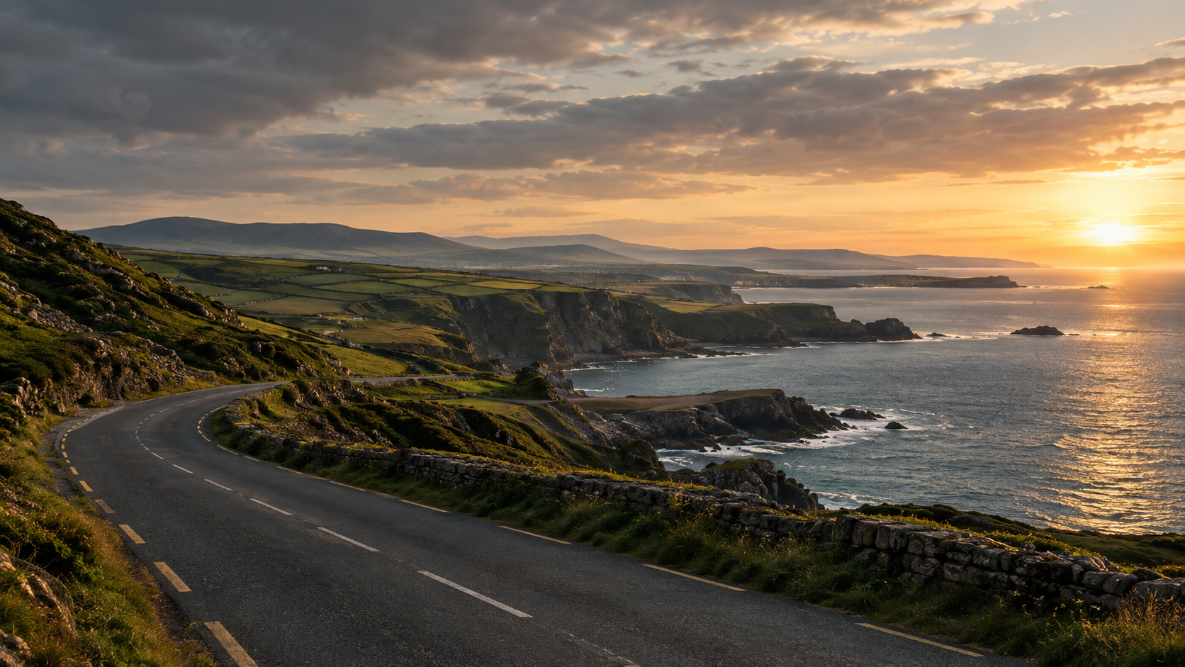 Chauffeur route from Dublin to Galway along Ireland's west coast