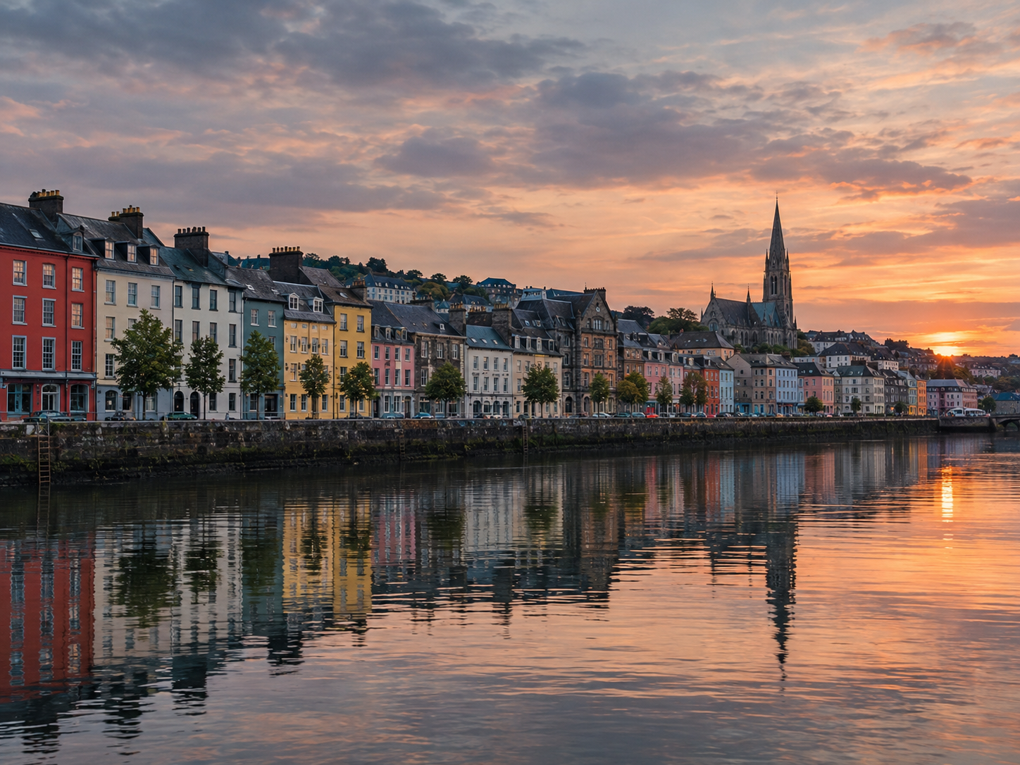 Cork harbourside at dusk
