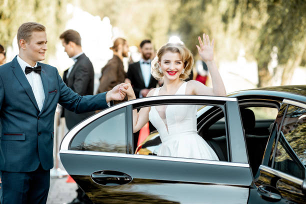 Exterior of a luxury wedding transport Dublin car